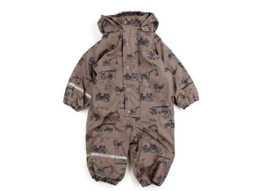 CeLaVi navy print regndragt med fleecefoer